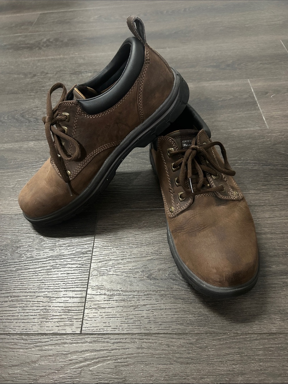 Skechers Segment Rilar Oxford Brown Leather Lace-Up Shoes